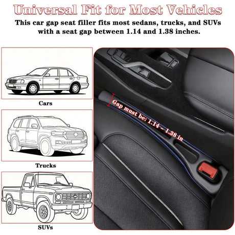 Car Seat Gap Filler Organizer of 2, 2 in 1 Car Gap Filler | Universal Gap Filler with Storage Pockets, No Drop Seat Guard for Phones Keys Cards,Car Accessories for Most Cars Trucks SUVs - Beige - Size 2PCS