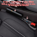 Car Seat Gap Filler Organizer of 2, 2 in 1 Car Gap Filler | Universal Gap Filler with Storage Pockets, No Drop Seat Guard for Phones Keys Cards,Car Accessories for Most Cars Trucks SUVs - Black - Size 2PCS