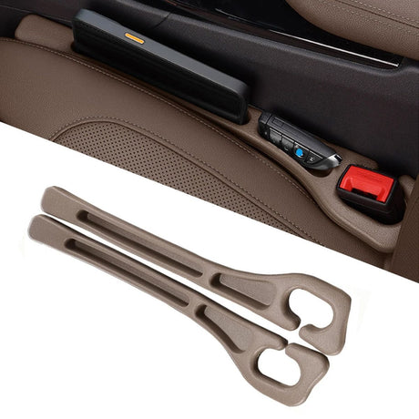 Car Seat Gap Filler Organizer of 2, 2 in 1 Car Gap Filler | Universal Gap Filler with Storage Pockets, No Drop Seat Guard for Phones Keys Cards,Car Accessories for Most Cars Trucks SUVs - Black - Size 2PCS