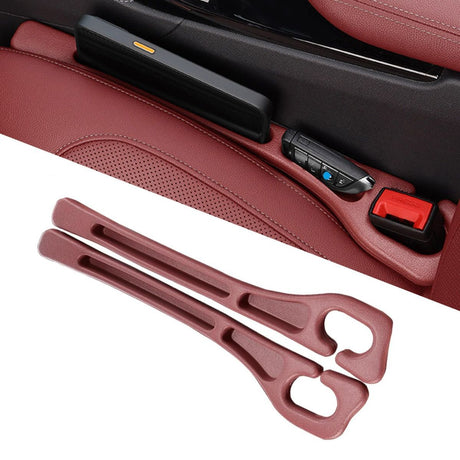Car Seat Gap Filler Organizer of 2, 2 in 1 Car Gap Filler | Universal Gap Filler with Storage Pockets, No Drop Seat Guard for Phones Keys Cards,Car Accessories for Most Cars Trucks SUVs - Black - Size 2PCS