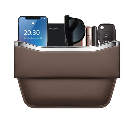 2Pack Car Seat Gap Filler Organizer - Leather Console Side Pocket Seat Storage - Stylish and Practical Car Accessories for Cars,SUV,Truck - Black - Size 2 Pack