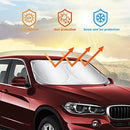 160x86cm Car Windscreen Sun Shade,Front Windshield Sunshade,Foldable Cover Visor Sunshades,Reflective UV Dust Protector,Automotive Ray Protection Block Parasol,Keep Your Vehicle Cool,Fit Various Sizes
