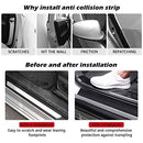 2.7In x 33Ft Universal Car Door Edge Protector, Carbon Fiber 5D Gloss Black Vinyl Wrap Film with Anti-Collision Protection for Most Vehicles - Black - Size 2.7In x 33Ft