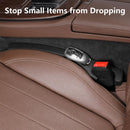 Car Seat Gap Filler 2 Pack, Universal Fit PU Leather Car Seat Gap Plug to Fill The Gap Between Seat and Console, Car Seat Crevice Blocker Stop Things from Dropping - Brown - Size 2PCS
