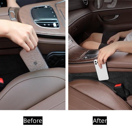 Car Seat Gap Filler 2 Pack, Universal Fit PU Leather Car Seat Gap Plug to Fill The Gap Between Seat and Console, Car Seat Crevice Blocker Stop Things from Dropping - Red - Size 2PCS