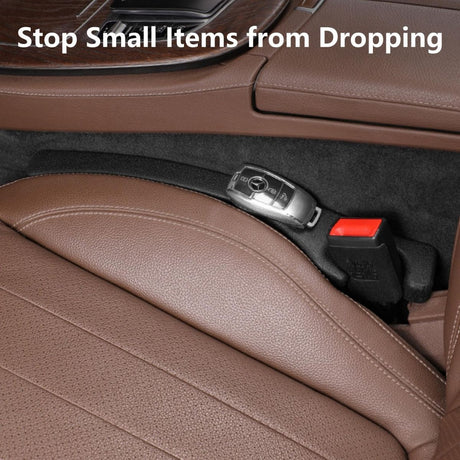 Car Seat Gap Filler 2 Pack, Universal Fit PU Leather Car Seat Gap Plug to Fill The Gap Between Seat and Console, Car Seat Crevice Blocker Stop Things from Dropping - Red - Size 2PCS