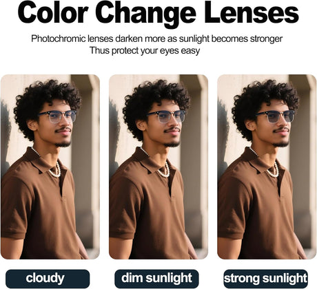 AI Smart Translation Glasses: 110+ Languages, Photochromic Lenses, Bluetooth – Ideal for Travel, Business & Daily Use（black）