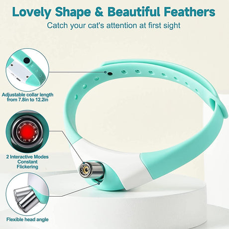 Automatic Laser Cat Collar Toy: Rechargeable Interactive Red Light Toy for Australian Indoor Cats & Kittens