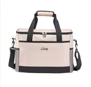 Beige Insulated Picnic Cooler Bag: Portable Waterproof Ice Bag for Outdoor Camping, Picnics & Home Use（30L）