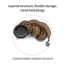 Black Travel Jewelry Case: 3-Layer PU Cylinder Organizer for Necklaces, Earrings, Gifts for Travelers & Jewelry Lovers