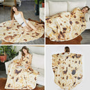 Burritos Tortilla Throw Blanket (Brown), Novelty Funny Round Blanket for Kids & Adults, Soft Flannel Tortilla Wrap Blanket（60",Teenagers）