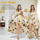Burritos Tortilla Throw Blanket (Brown), Novelty Funny Round Blanket for Kids & Adults, Soft Flannel Tortilla Wrap Blanket（71", Adults）