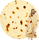 Burritos Tortilla Throw Blanket (Yellow), Novelty Funny Round Blanket for Kids & Adults, Soft Flannel Tortilla Wrap Blanket（36",Baby）
