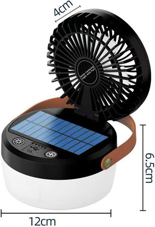 Camping Light with Fan, Portable Hanging Lamp for Tent, IPX4 Waterproof, 4 Mode Light Camping Lantern and 3 -Speed Quiet Fan,USB & Auxiliary Solar Charging，for Camping/College Dorm (Army Green)