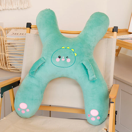 Christmas gift for kids-Kids Travel Pillow, Ergonomic Plush Support for Car Rides, Comfortable Sleep Companion for Children（green dinosaur）
