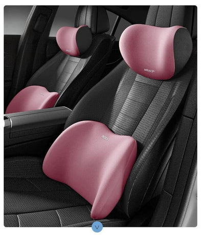 Christmas gift Car Headrest & Lumbar Support Set, Ergonomic Plush Cushion for Driver & Passenger, Comfort & Spine Protection for Long Drives（black）