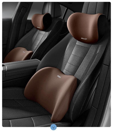 Christmas gift Car Headrest & Lumbar Support Set, Ergonomic Plush Cushion for Driver & Passenger, Comfort & Spine Protection for Long Drives（grey）