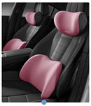 Christmas gift Car Headrest & Lumbar Support Set, Ergonomic Plush Cushion for Driver & Passenger, Comfort & Spine Protection for Long Drives（pink）