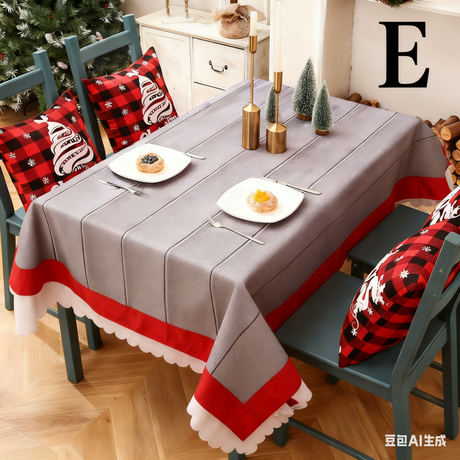Christmas gift Christmas Tablecloth - Festive 180x150cm Table Cover for Holiday Dining & Home Decor（E）