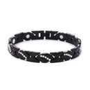 Christmas gift Stylish Ancient Copper Magnetic Therapy Bracelet with Diamond Accents - Enhance Health & Elegance（black）