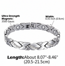 Christmas gift Stylish Ancient Copper Magnetic Therapy Bracelet with Diamond Accents - Enhance Health & Elegance（silver）