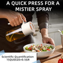 2-in-1 Oil Sprayer & Dispenser with Precision Spray, Wide-Mouth Refill, 500ml Glass Bottle for Air Fryer, Grilling, Salads (White)