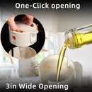 2-in-1 Oil Sprayer & Dispenser with Precision Spray, Wide-Mouth Refill, 500ml Glass Bottle for Air Fryer, Grilling, Salads (White)