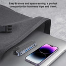 Adjustable Laptop Stand with USB Hub – Aluminum Foldable Riser for Home Office, Gaming, Travel & Business Use, Ergonomic Cooling Desk Mount (Black)