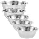 5-Piece Stainless Steel Mixing Bowl Set for Baking, Salad, Dough & Food Prep – Nesting Design with Measurement Marks and Durable Finish (Silver)
