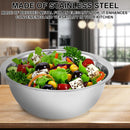 5-Piece Stainless Steel Mixing Bowl Set for Baking, Salad, Dough & Food Prep – Nesting Design with Measurement Marks and Durable Finish (Silver)