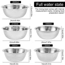 5-Piece Stainless Steel Mixing Bowl Set for Baking, Salad, Dough & Food Prep – Nesting Design with Measurement Marks and Durable Finish (Silver)