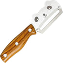 Panda-Face Stainless Steel Peeling Knife for Fruits & Vegetables—Curved Blade, Wood-Grain Handle, Compact Design—Ideal for Pumpkin, Zucchini, Sugarcane, Apples & More—Easy Grip, Portable Kitchen Tool (Brown)