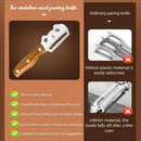 Panda-Face Stainless Steel Peeling Knife for Fruits & Vegetables—Curved Blade, Wood-Grain Handle, Compact Design—Ideal for Pumpkin, Zucchini, Sugarcane, Apples & More—Easy Grip, Portable Kitchen Tool (Brown)