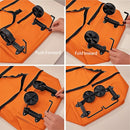 2-in-1 Collapsible Shopping Trolley with Wheels – Foldable Grocery Cart, Reusable Waterproof Oxford Bag for Supermarket, Picnic & Travel (Orange)