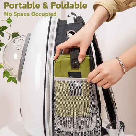 Portable Foldable Cat Litter Box – Waterproof, Leak-Proof Travel Cat Toilet with Large Opening, Ideal for Camping, Hotel Stays, Road Trips (Green)