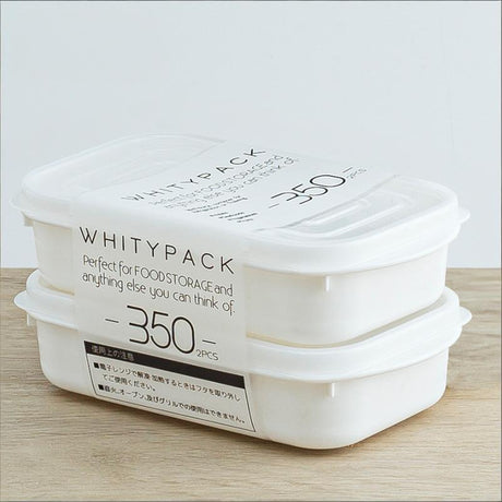 Airtight 350ml Food Storage Containers, 2-Pack – BPA-Free, Freezer & Microwave Safe with Soft-Seal Lids, Stackable for Fridge Organization, Perfect for Meal Prep, Snacks, and Leftovers (White)