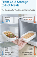 Airtight Food Storage Containers Set – 5-Piece Multi-Size (2x350ml, 1x700ml, 1x800ml, 1x1600ml), BPA-Free, Freezer & Microwave Safe with Soft-Seal Lids, Stackable for Complete Kitchen Organization (White)
