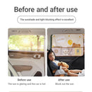 Cute Bear Car Sunshade Set of 2 – Side Window Curtain with Storage Mesh Pockets and Suction Cups for Kids – UV Protection & Heat Block (Beige)