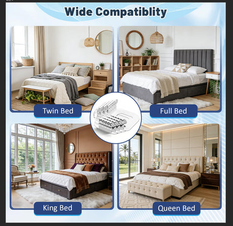 4-Piece Bed Sheet Holders Set – Adjustable No-Pin Fitted Sheet Clips for Mattress Corners, Prevents Sliding and Creasing (White)