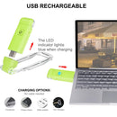 Rechargeable LED Book Light with Dimmable Warm White & Amber Modes – USB-Powered Clip-On Reading Lamp for Books, Sheet Music & Travel (Green)