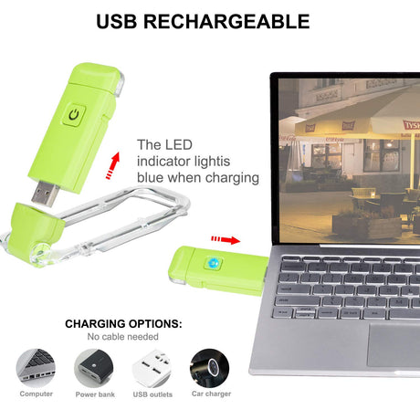 Rechargeable LED Book Light with Dimmable Warm White & Amber Modes – USB-Powered Clip-On Reading Lamp for Books, Sheet Music & Travel (Green)