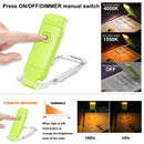 Rechargeable LED Book Light with Dimmable Warm White & Amber Modes – USB-Powered Clip-On Reading Lamp for Books, Sheet Music & Travel (Green)