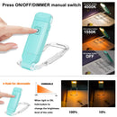 Rechargeable LED Book Light with Dimmable Warm White & Amber Modes – USB-Powered Clip-On Reading Lamp for Books, Sheet Music & Travel (Blue)