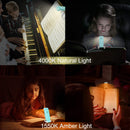 Rechargeable LED Book Light with Dimmable Warm White & Amber Modes – USB-Powered Clip-On Reading Lamp for Books, Sheet Music & Travel (Blue)