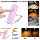 Rechargeable LED Book Light with Dimmable Warm White & Amber Modes – USB-Powered Clip-On Reading Lamp for Books, Sheet Music & Travel (Purple)