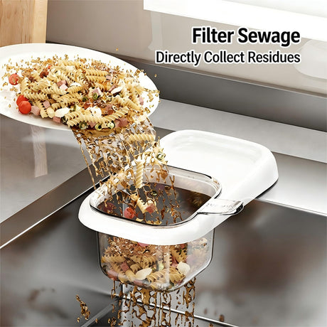 2-Pack Kitchen Sink Drain Basket – White Suction Mount Strainer for Food Waste, Tea Leaves & Vegetables – Space-Saving Filter with Top Storage (White)