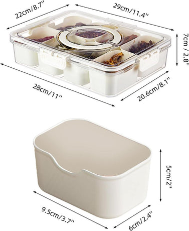 8-Compartment Sealed Snack Organizer with Handle for Fridge, Picnic & Kitchen Storage – BPA-Free Food Container (White)   
Product Description