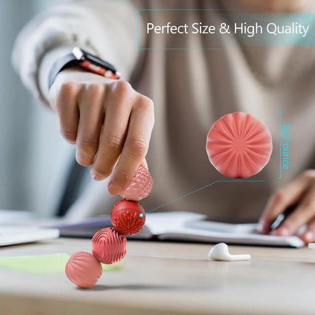 Silicone Magnetic Fidget Balls for Office & Travel – Quiet Sensory Toys to Relieve Stress & Anxiety (Red)