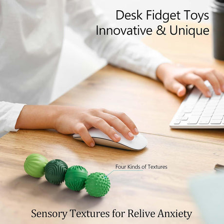 Silicone Magnetic Fidget Balls for Office & Travel – Quiet Sensory Toys to Relieve Stress & Anxiety (Green)