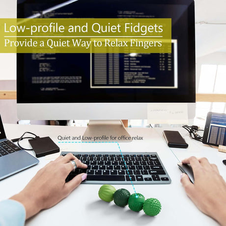 Silicone Magnetic Fidget Balls for Office & Travel – Quiet Sensory Toys to Relieve Stress & Anxiety (Green)